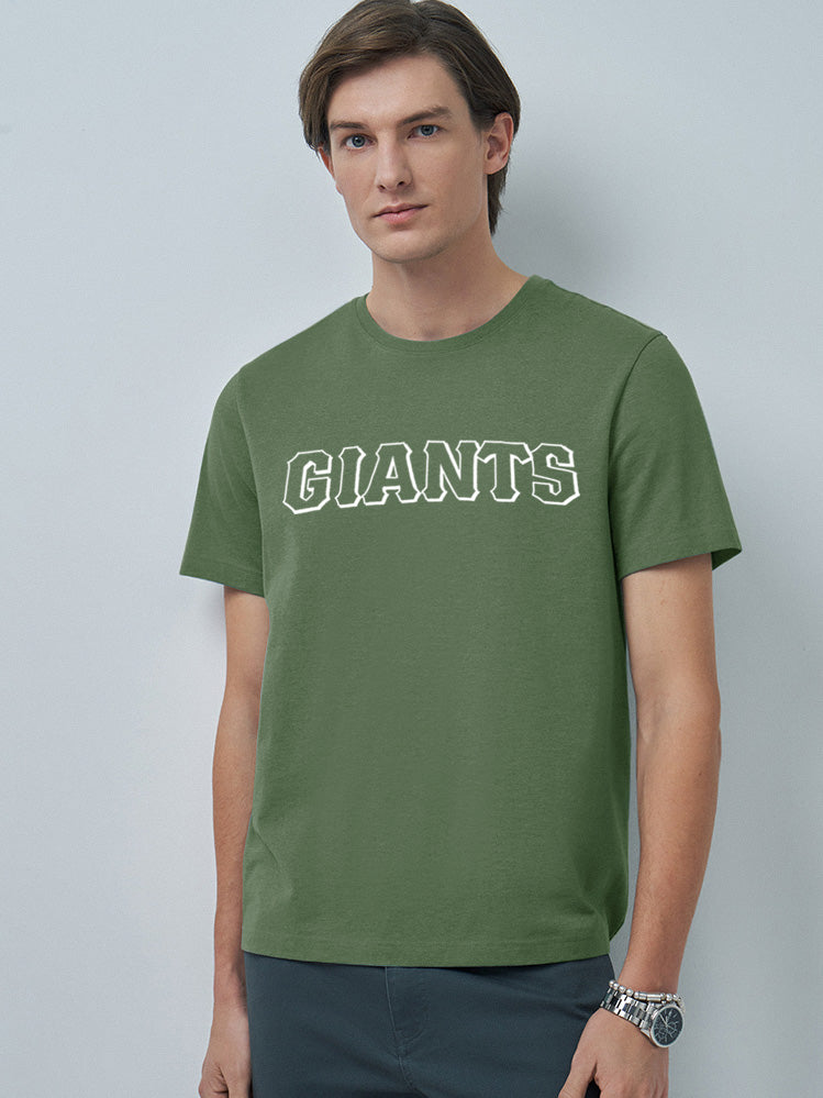 47 Single Jersey Crew Neck Tee Shirt For Men-Green with Print-SP1662/RT2400