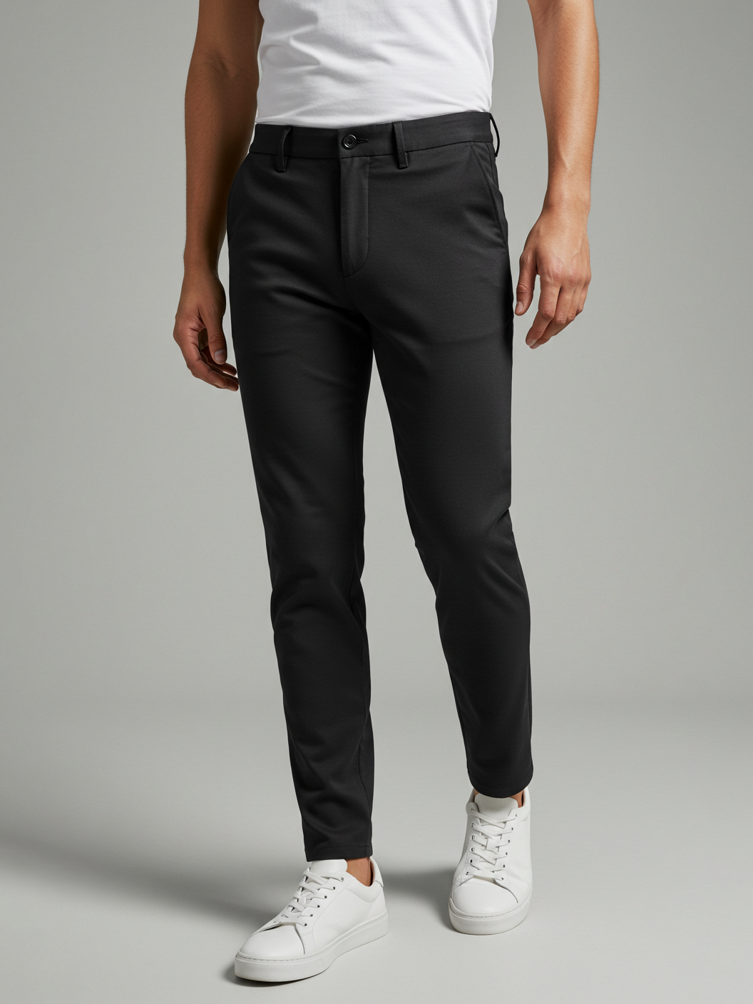 Louis Vicaci Lycra Stretchy Slim Fit Pent For Men-Charcoal-RA0133