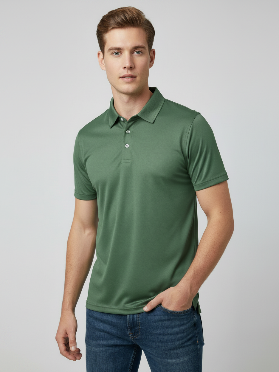 Rawgear Summer Dry Fit Polo Shirt For Men-Light Olive Green-LV6731
