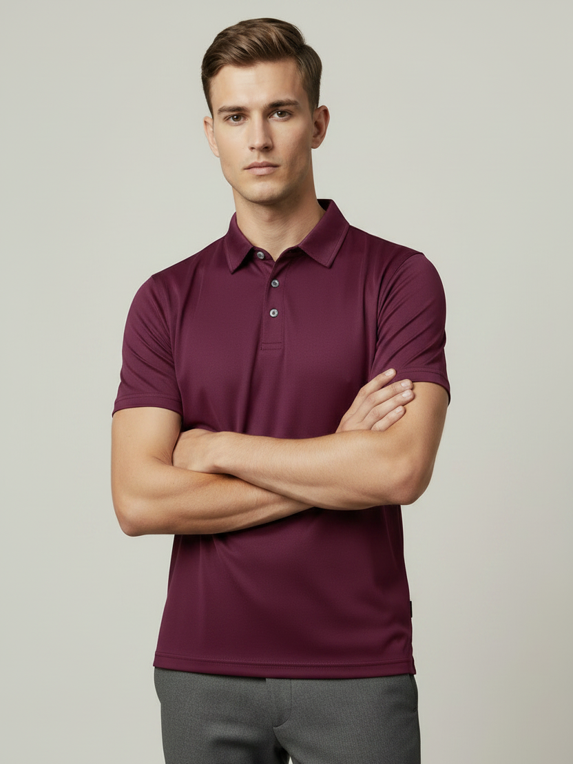 Rawgear Summer Dry Fit Polo Shirt For Men-Maroon-LV8164