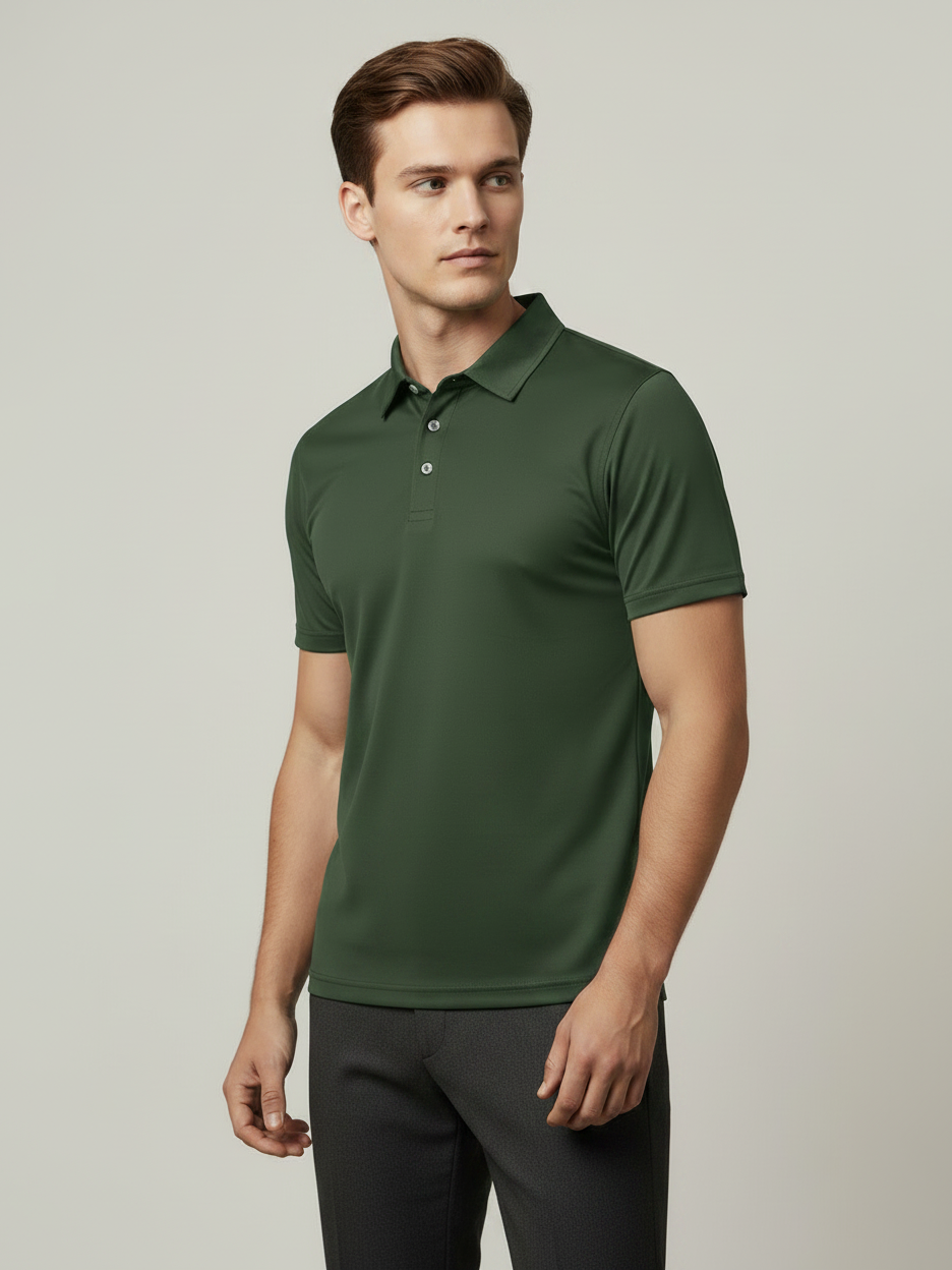 Rawgear Summer Dry Fit Polo Shirt For Men-Olive Green-LV9494