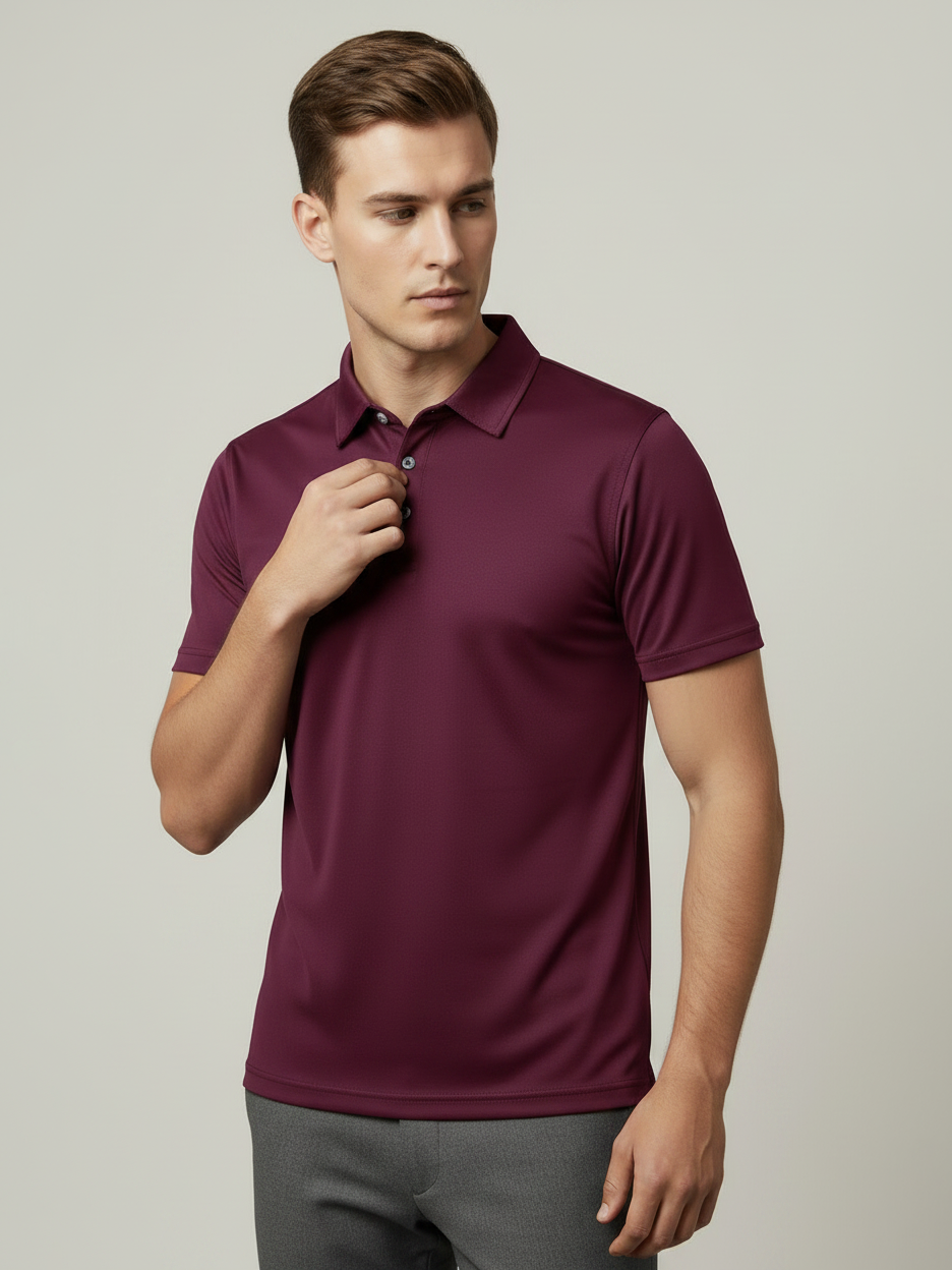 Rawgear Summer Dry Fit Polo Shirt For Men-Maroon-LV8164
