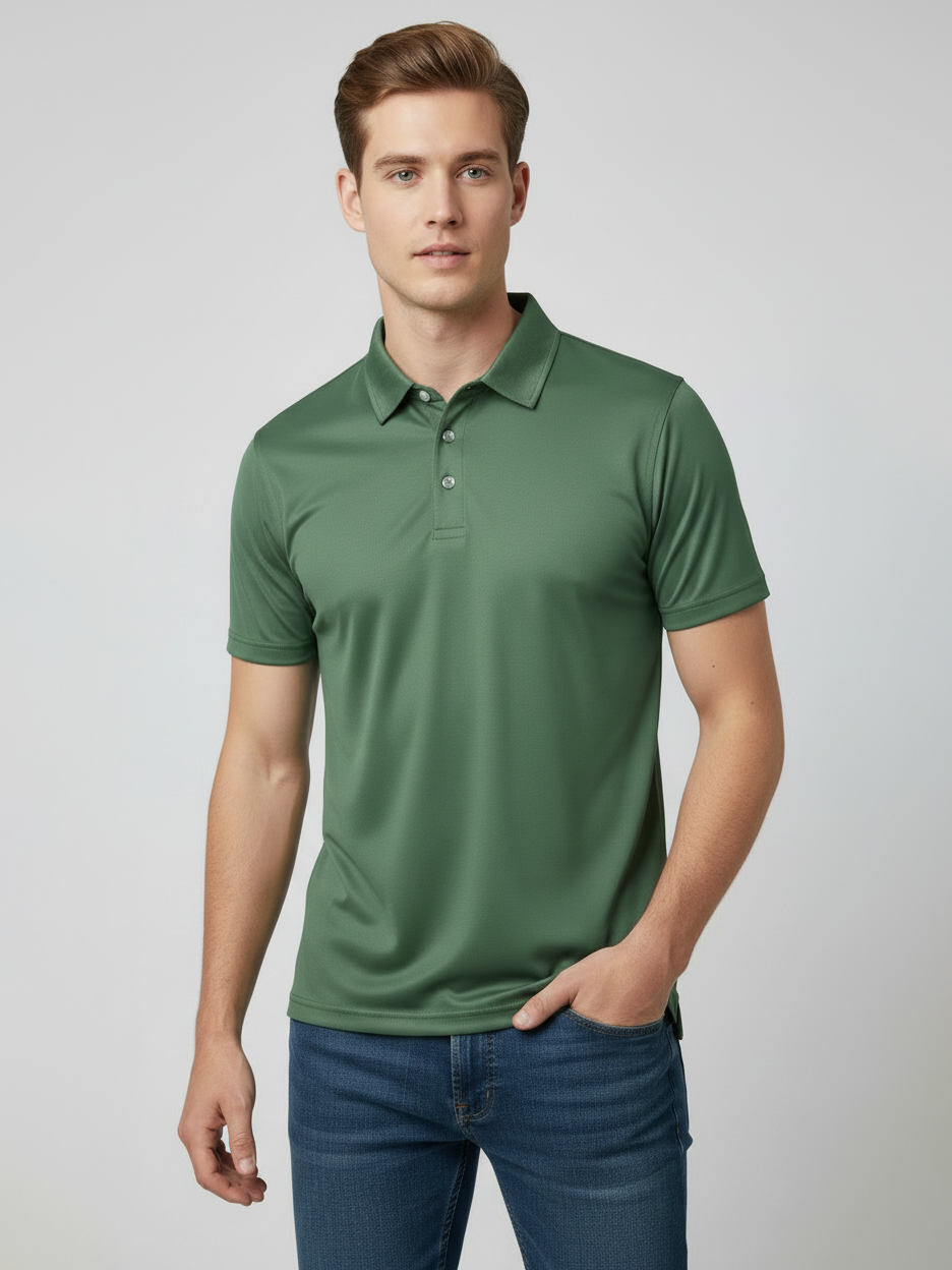 Rawgear Summer Dry Fit Polo Shirt For Men-Light Olive Green-LV6731