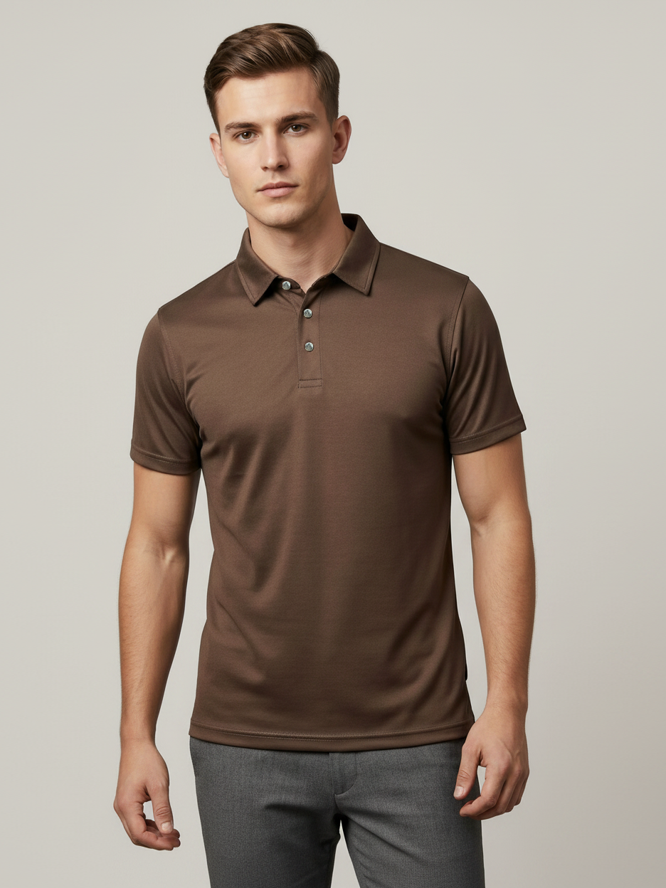 Rawgear Summer Dry Fit Polo Shirt For Men-Chocolate Brown-LV0111