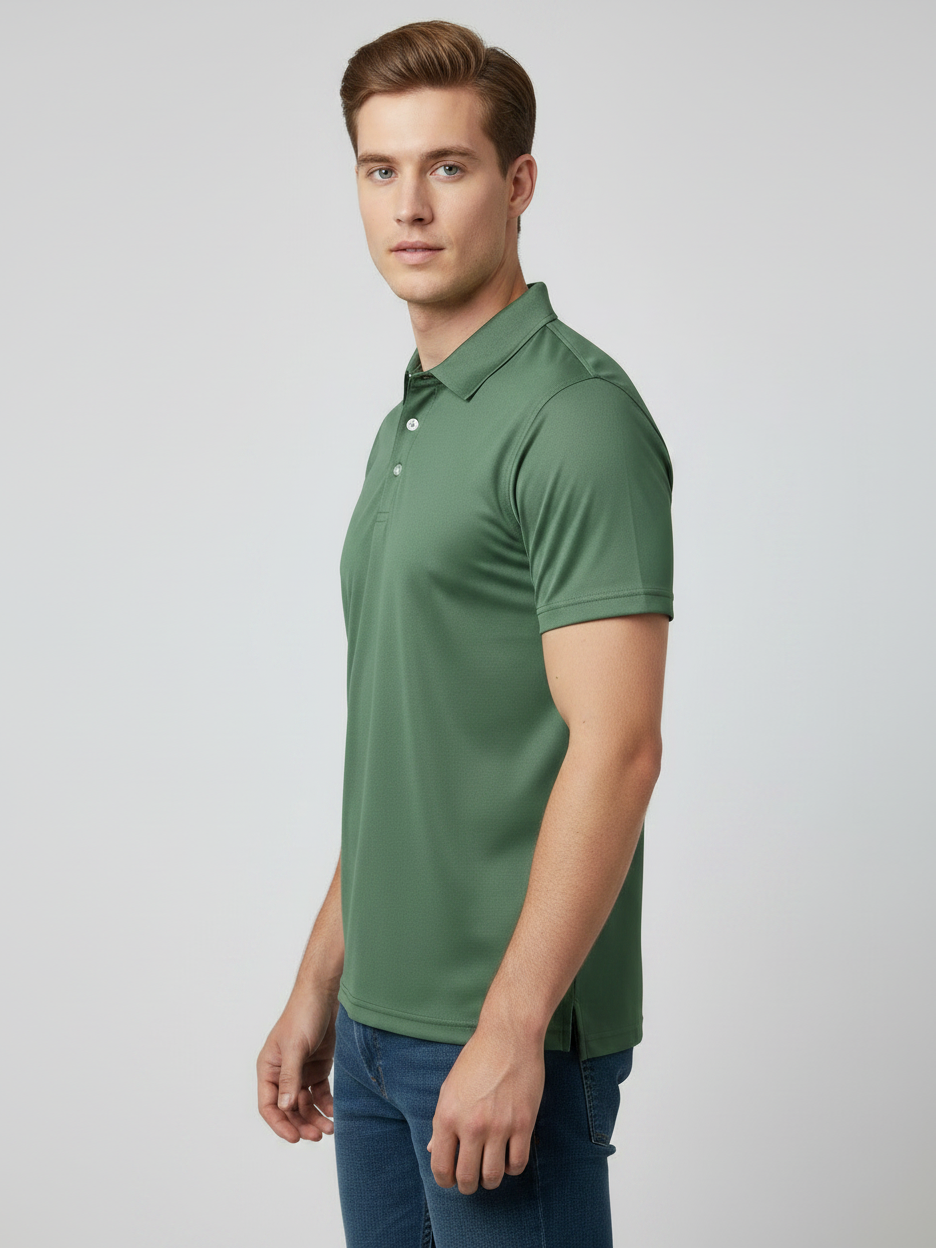 Rawgear Summer Dry Fit Polo Shirt For Men-Light Olive Green-LV6731