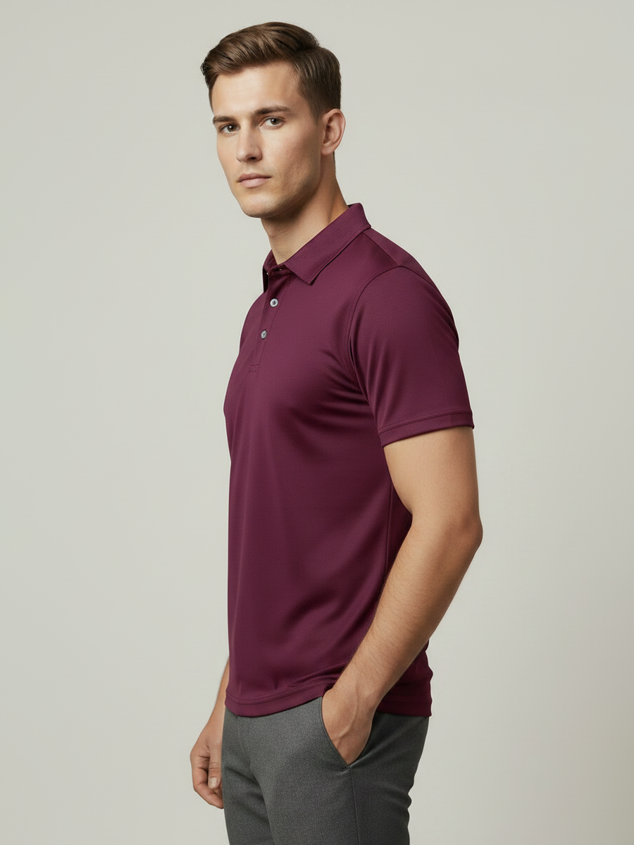 Rawgear Summer Dry Fit Polo Shirt For Men-Maroon-LV8164