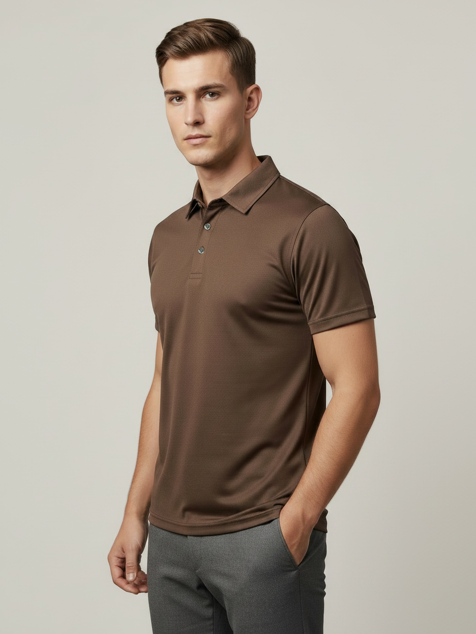 Rawgear Summer Dry Fit Polo Shirt For Men-Chocolate Brown-LV0111