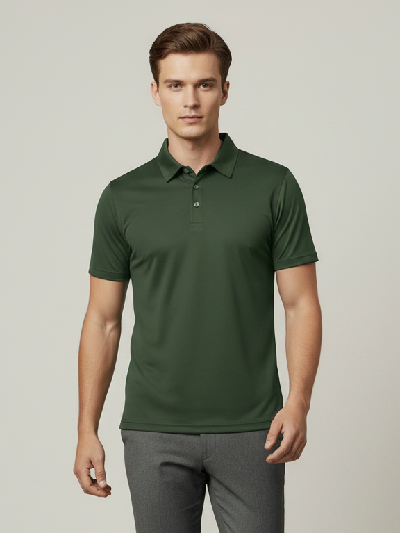 Rawgear Summer Dry Fit Polo Shirt For Men-Olive Green-LV9494