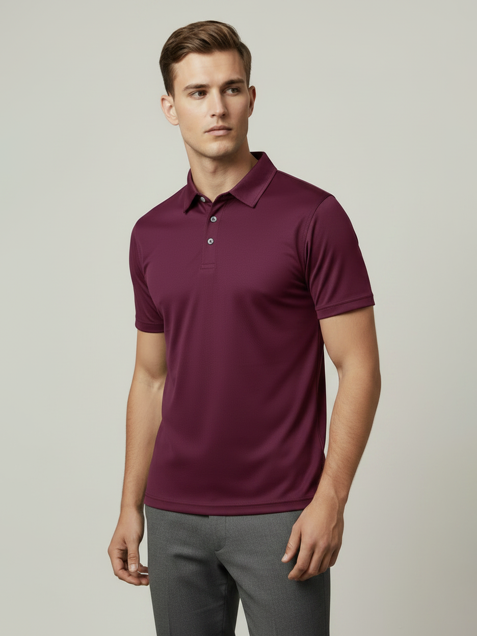 Rawgear Summer Dry Fit Polo Shirt For Men-Maroon-LV8164