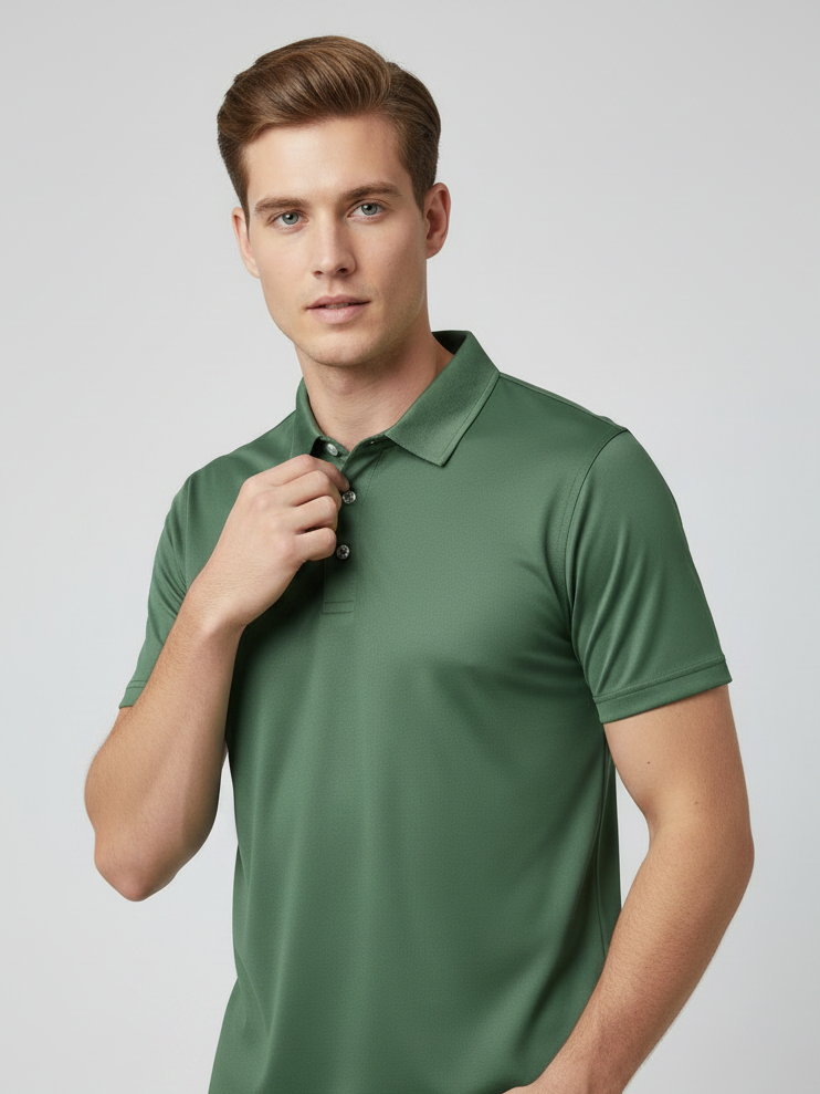Rawgear Summer Dry Fit Polo Shirt For Men-Light Olive Green-LV6731