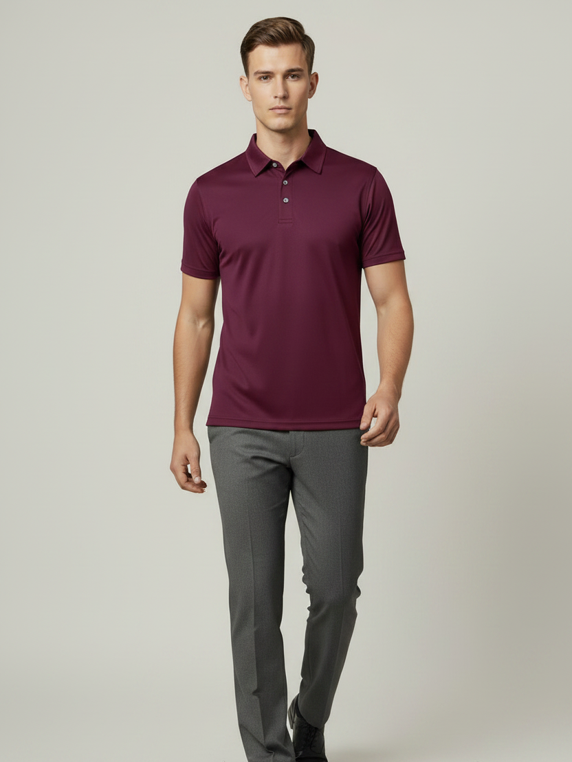 Rawgear Summer Dry Fit Polo Shirt For Men-Maroon-LV8164
