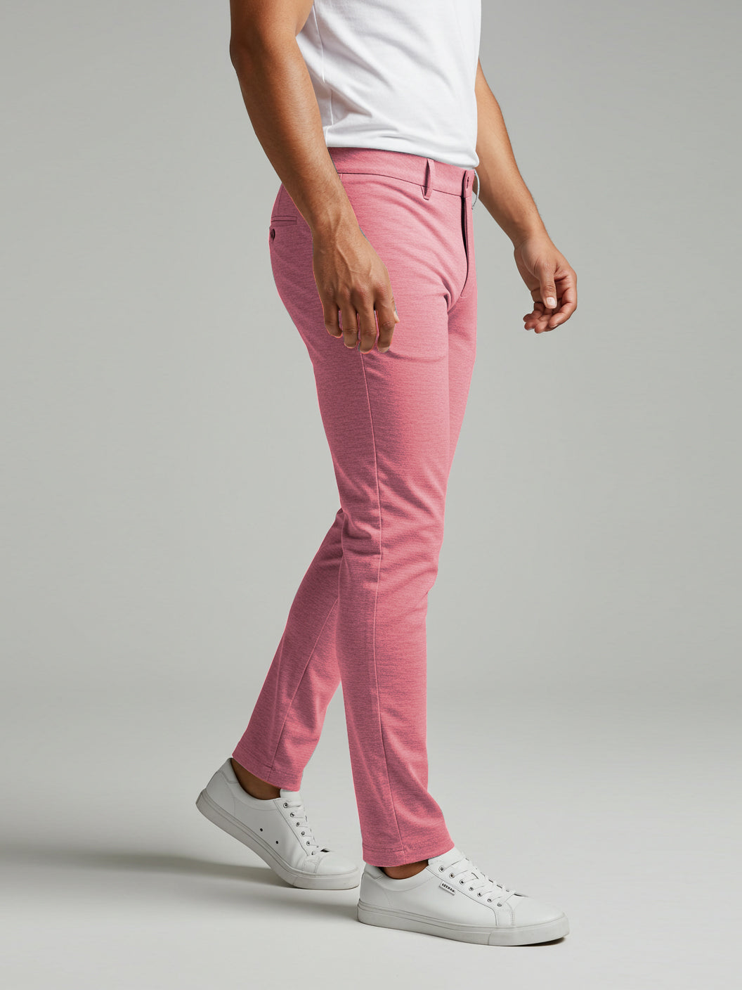 Louis Vicaci Lycra Stretchy Slim Fit Pent For Men-T Pink Melange-RA0127