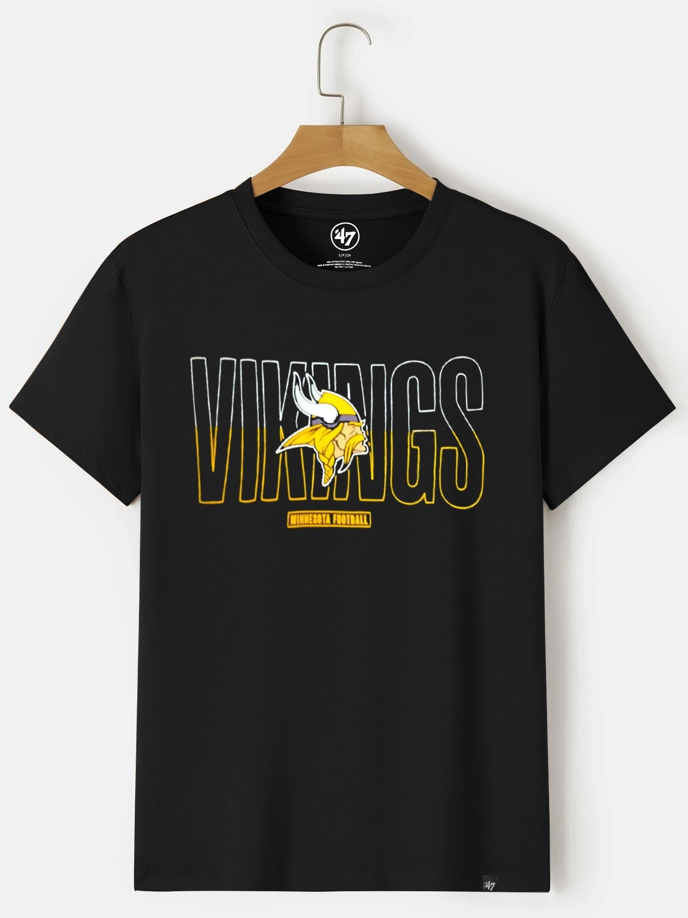47 Crew Neck Tee Shirt For Men-Black-BE3214