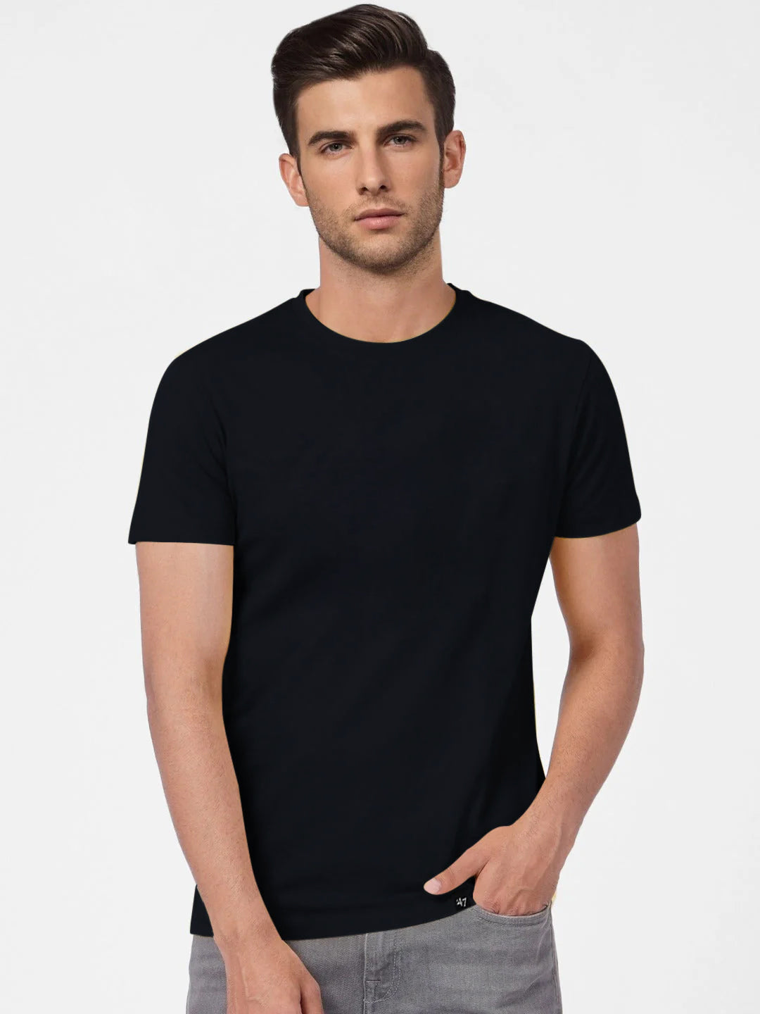 47 Crew Neck Tee Shirt For Men-Dark Navy-BE3192