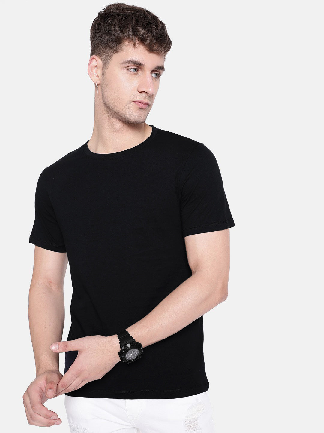 47  Lycra Summer T Shirt For Men-Black-BE3209/BR15657