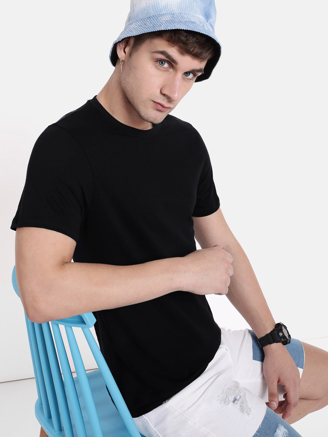 47  Lycra Summer T Shirt For Men-Black-BE3209/BR15657