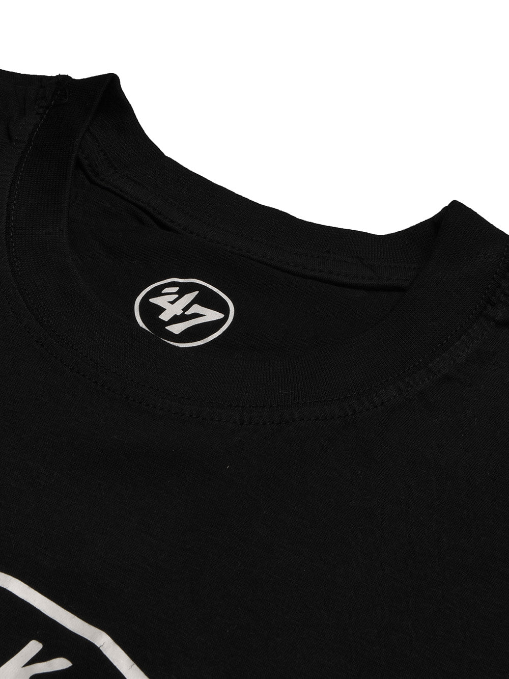 47 Single Jersey Crew Neck Tee Shirt For Men-Black with Print-BE906/BR13168