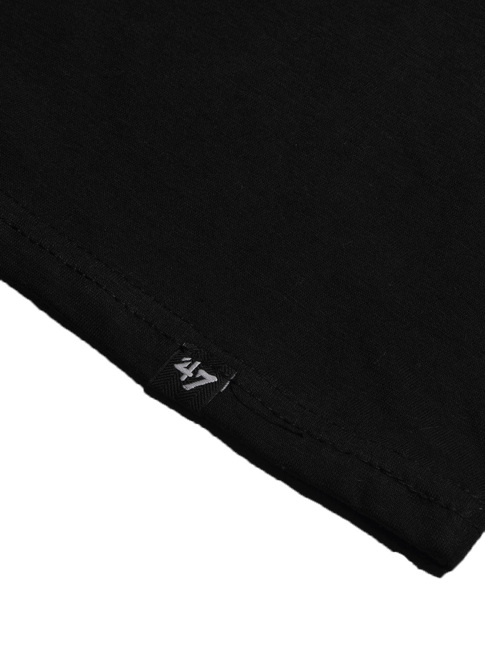 47 Single Jersey Crew Neck Tee Shirt For Men-Black with Print-BE906/BR13168