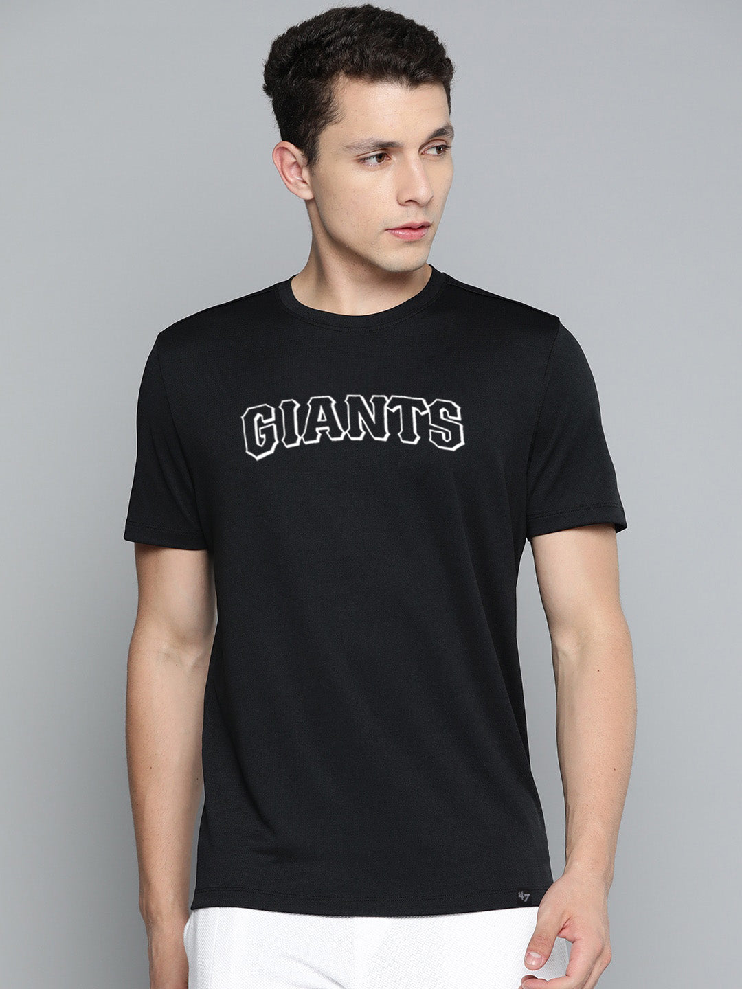 47 Single Jersey Crew Neck Tee Shirt For Men-Black with Print-BE916/BR13177