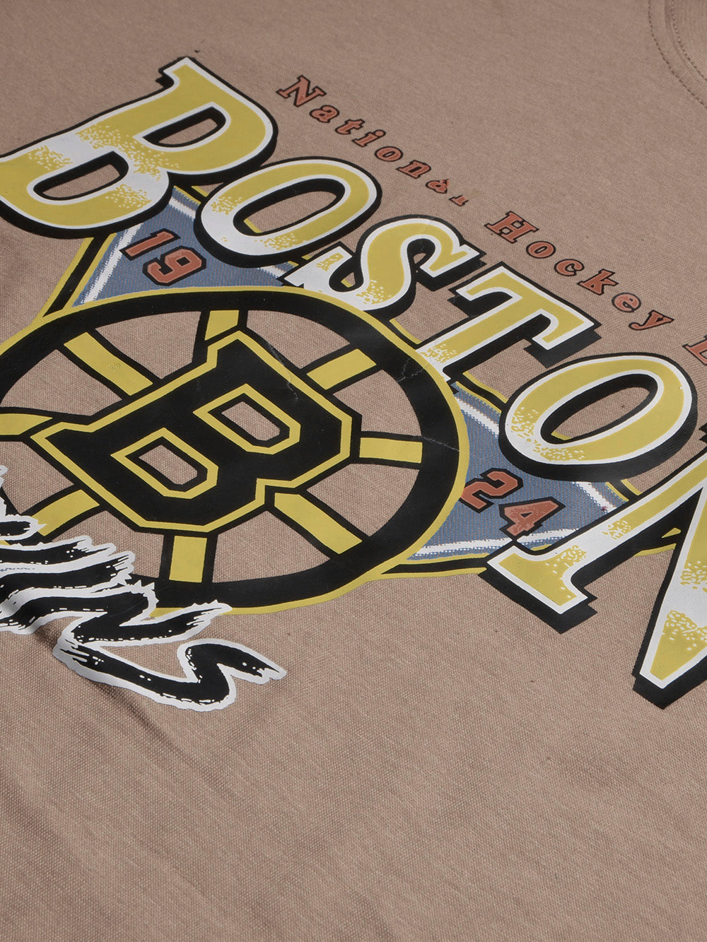 47 Single Jersey Crew Neck Tee Shirt For Men-Light Brown with Print-BE907/BR13169