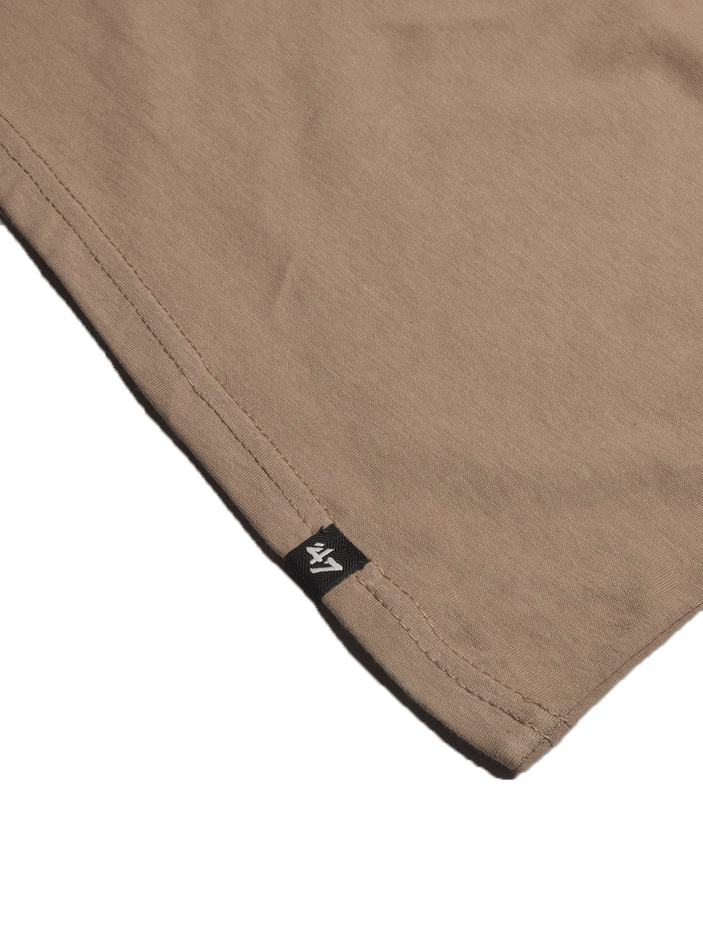 47 Single Jersey Crew Neck Tee Shirt For Men-Light Brown with Print-BE907/BR13169