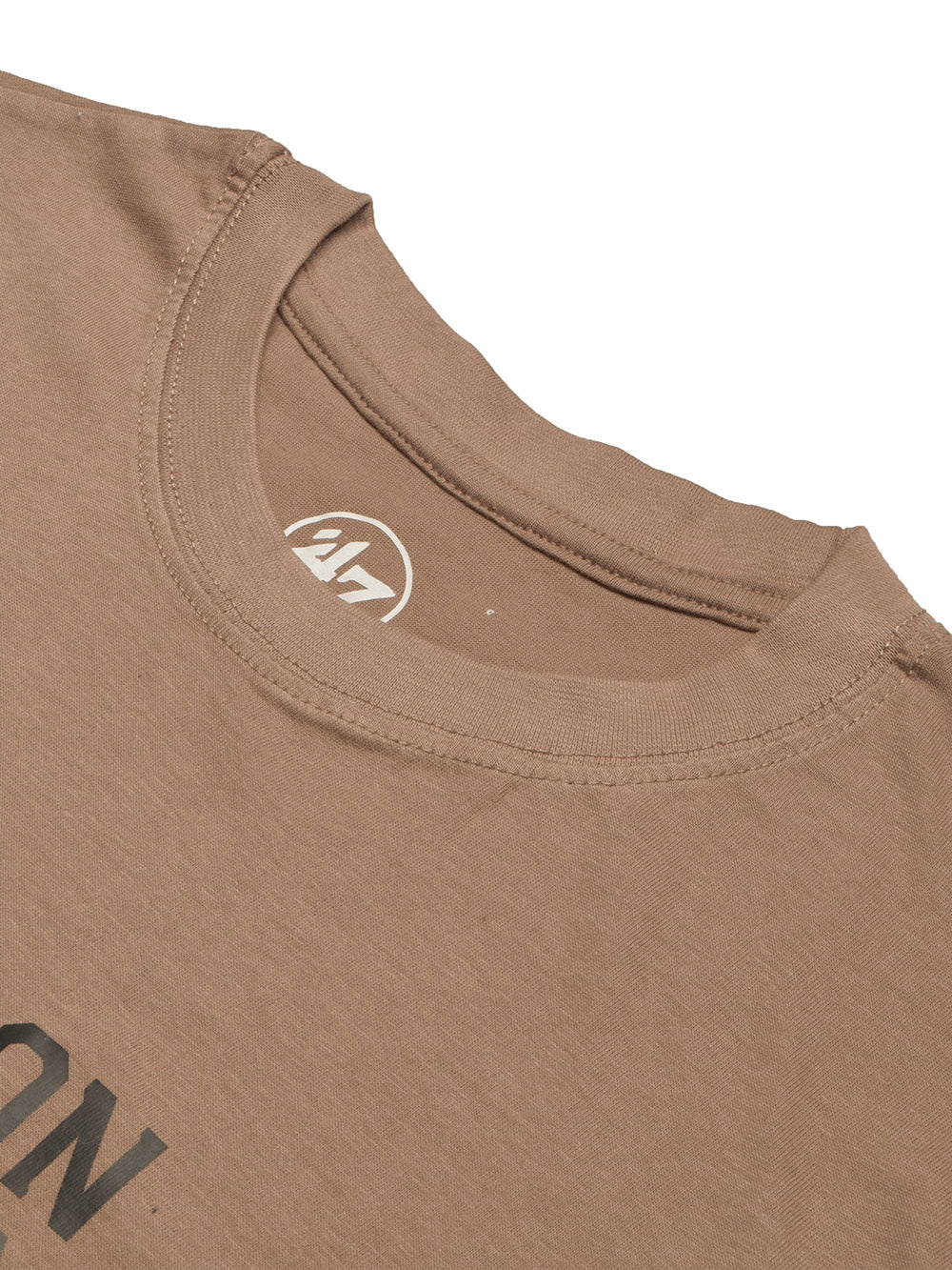 47 Single Jersey Crew Neck Tee Shirt For Men-Light Brown with Print-BE910/BR13172