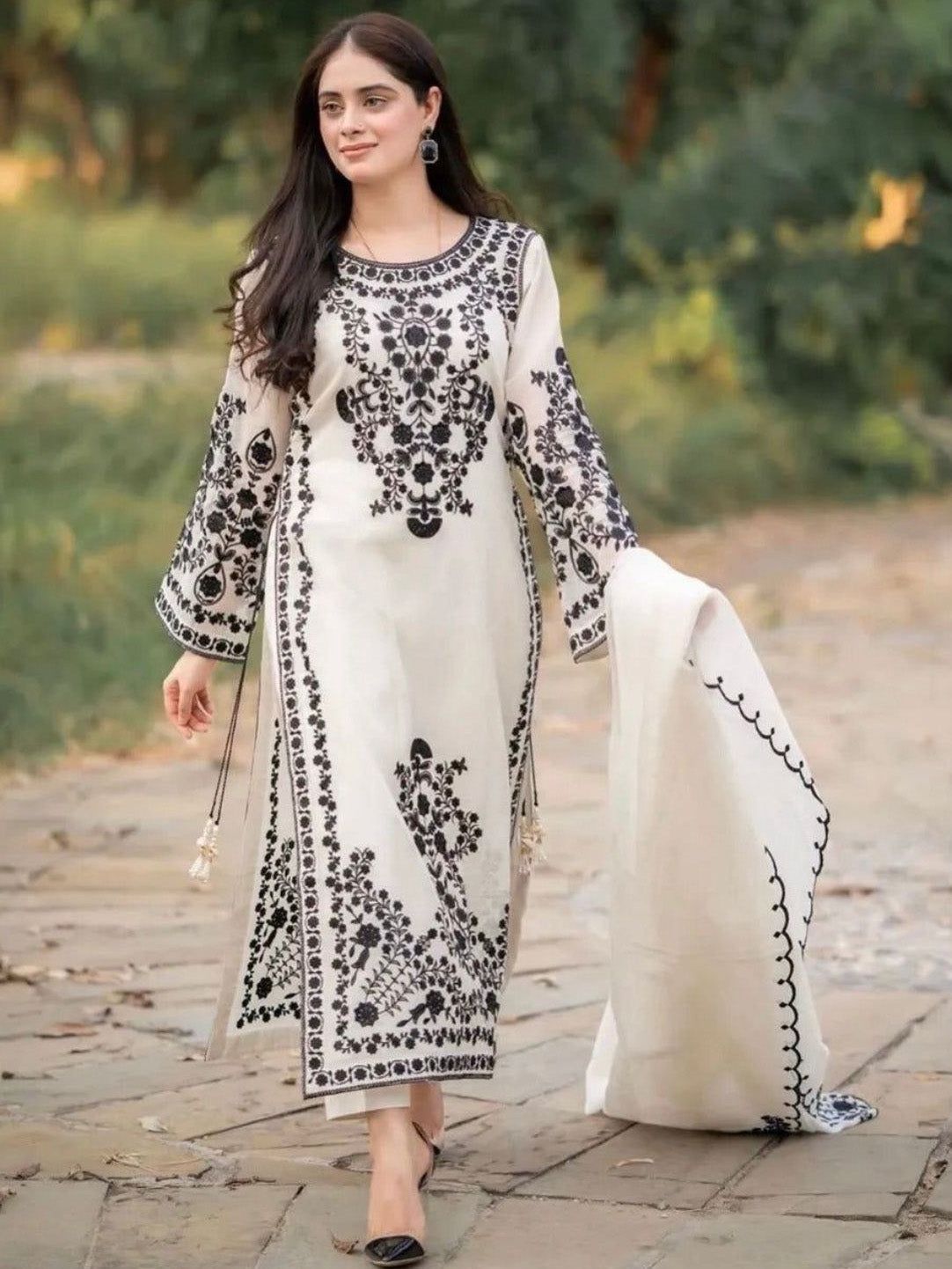 Agha Noor Dhanak with Emb Shawl Unstitched 3 Pcs Suit For Women-BE2898/LV214