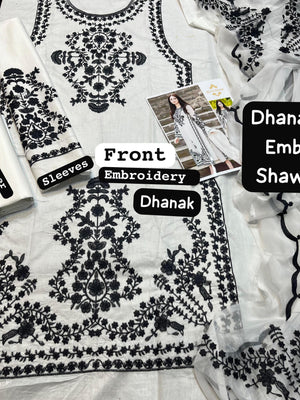 Agha Noor Dhanak with Emb Shawl Unstitched 3 Pcs Suit For Women-LV214