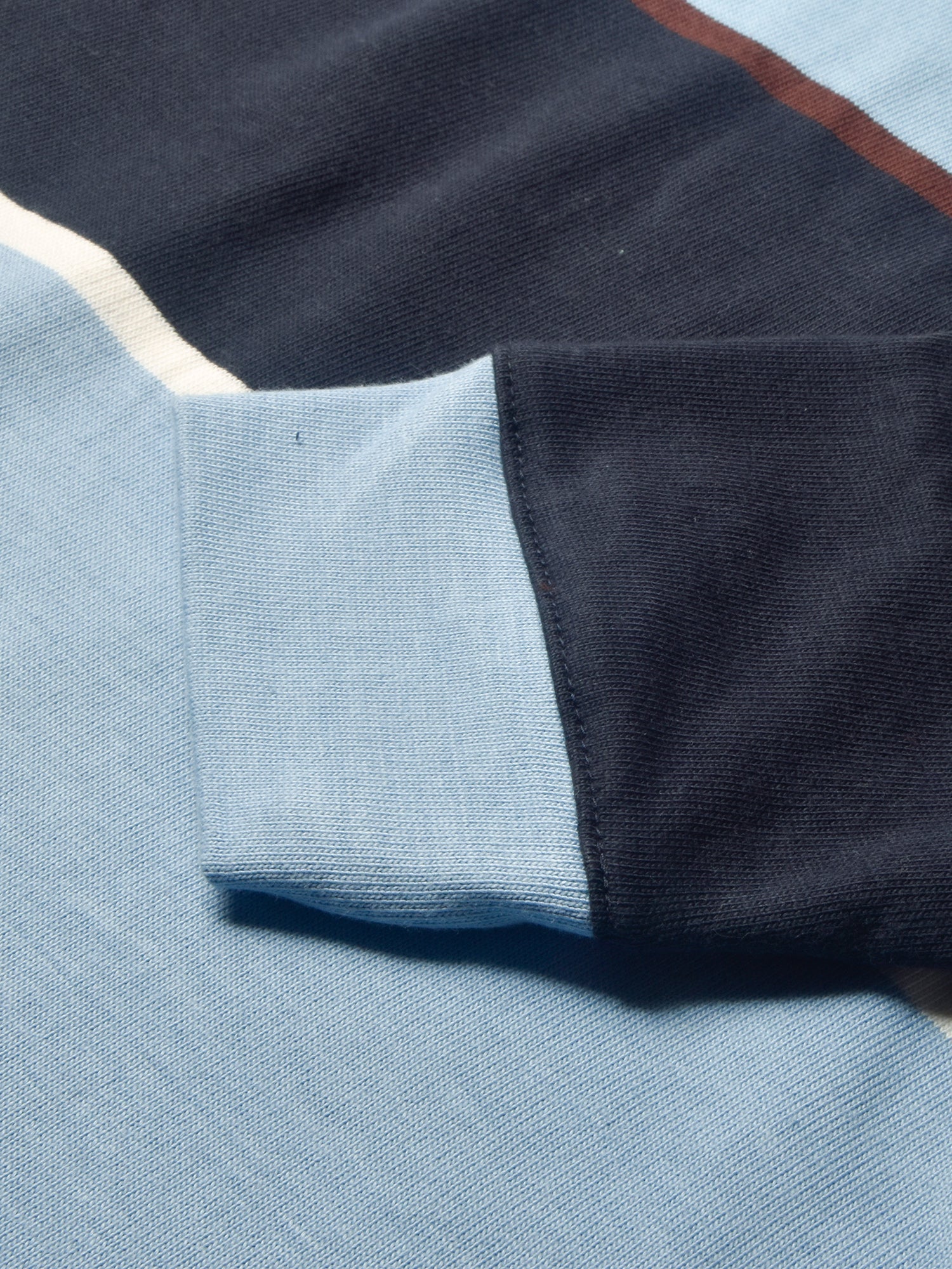 Louis Vicaci Long Sleeve Polo Shirt For Men-Sky with Navy Stripe-BE82/BR900