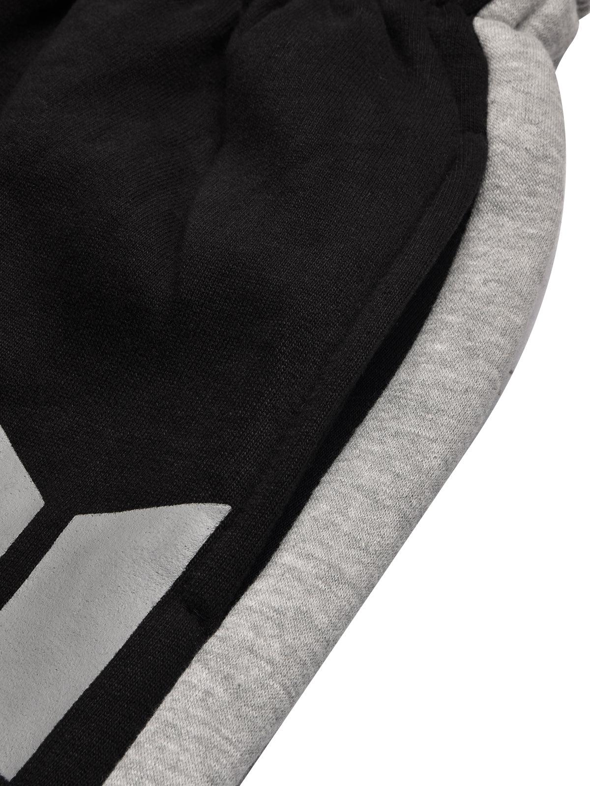 Louis Vicaci Fleece Tracksuit For Kids-Black with Grey-BR868