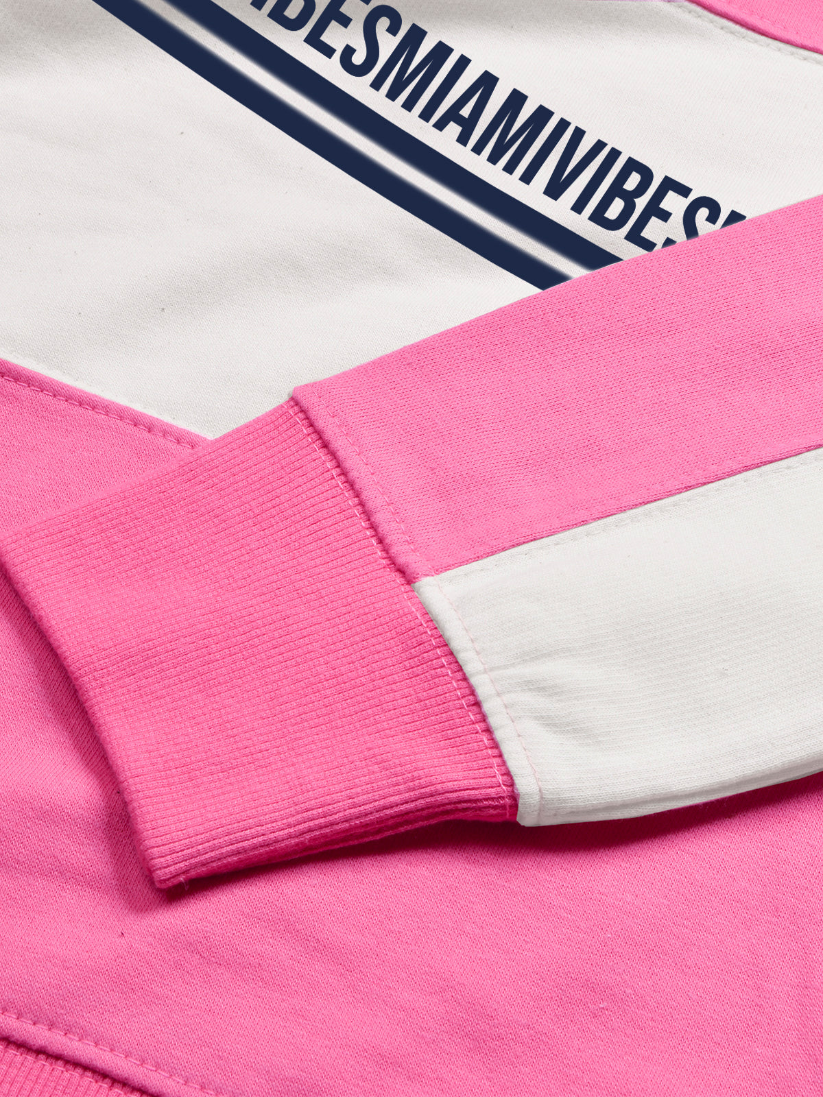 16Sixty Fleece Zipper Tracksuit For Men-Pink with White Panels-BR873