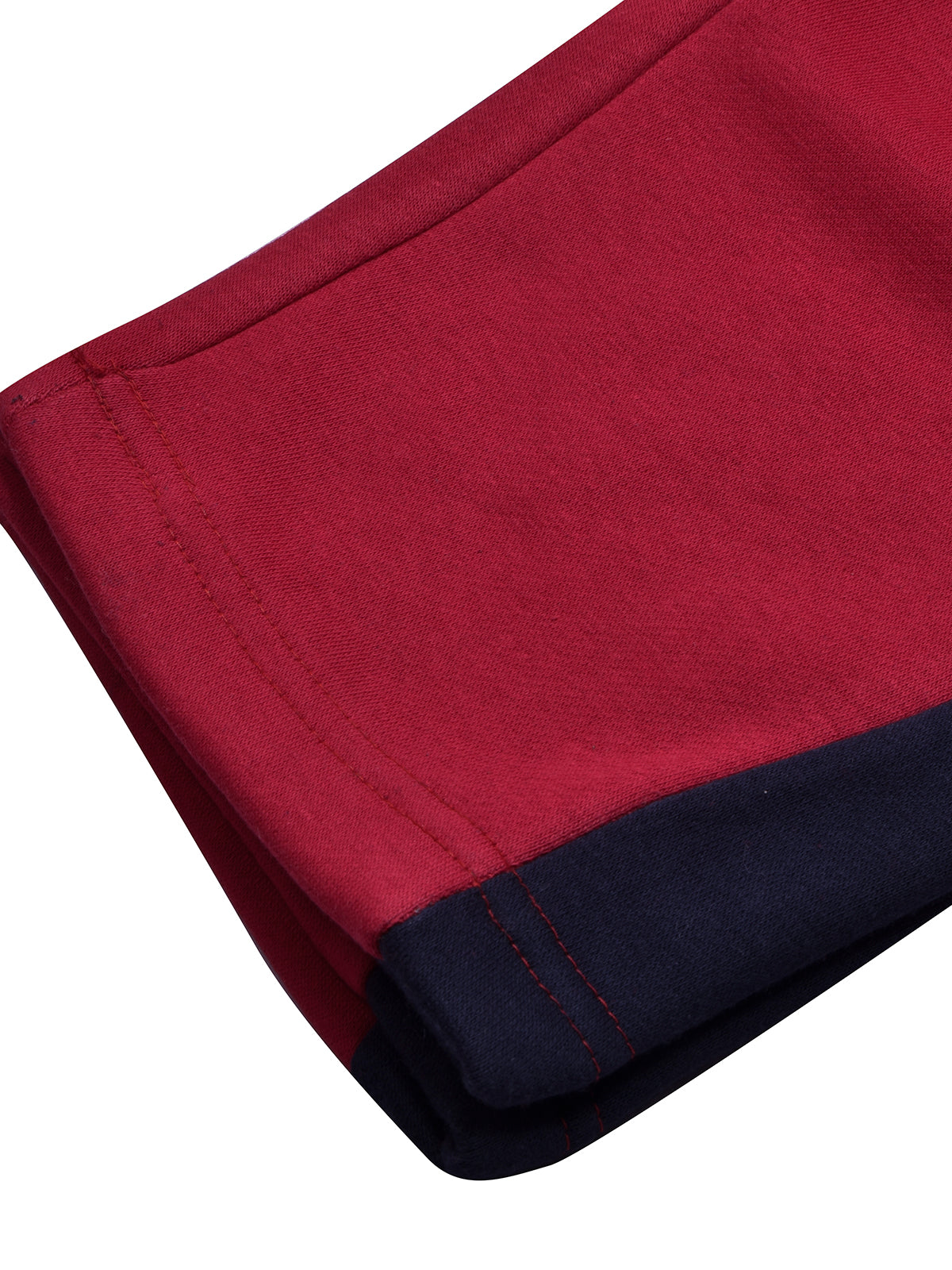 BTS Fleece Tracksuit For Kids-Dark Red with Navy Panels-BR879