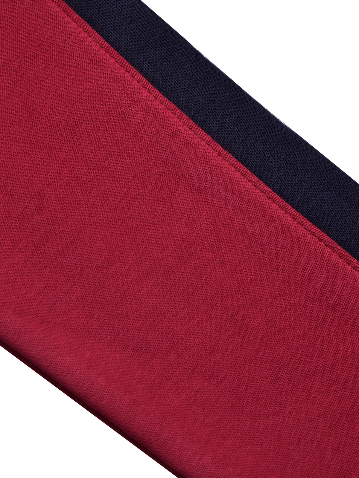 BTS Fleece Tracksuit For Kids-Dark Red with Navy Panels-BR879