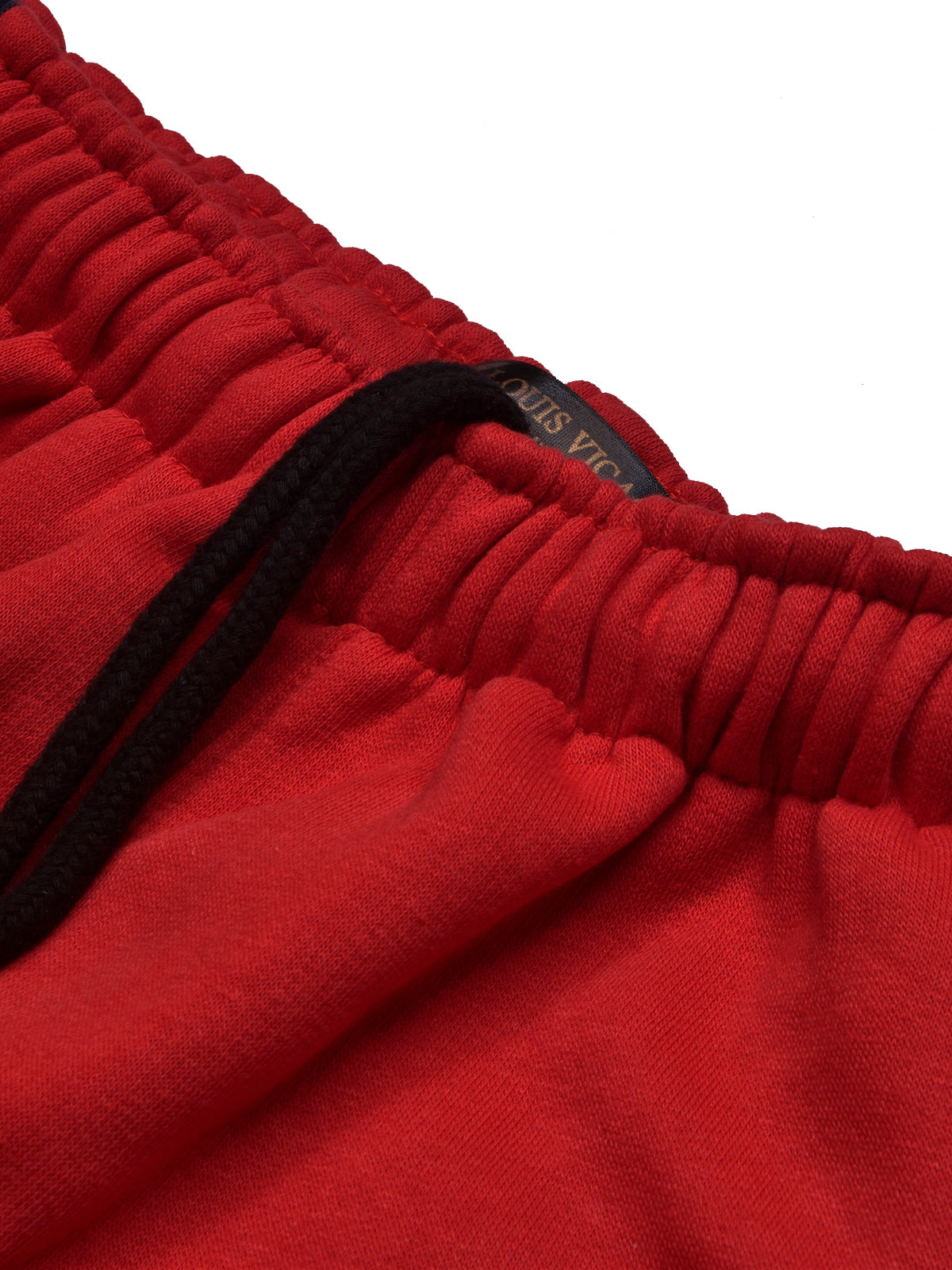 BTS Fleece Tracksuit For Kids-Red with Navy Panels-BR880