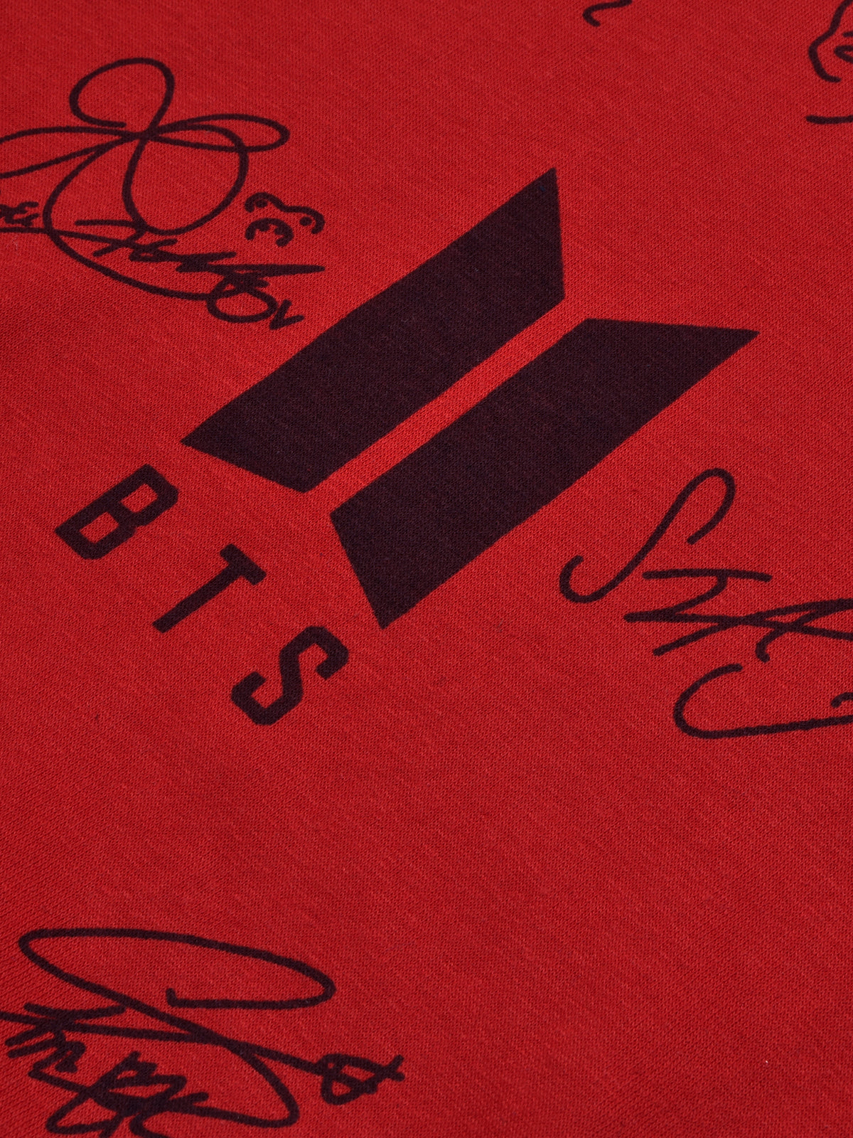 BTS Fleece Tracksuit For Kids-Red with Navy Panels-BR880