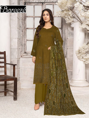 Bareeze Dhanak with Emb Shawl Unstitched 3 Pcs Suit For Women-LV210