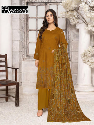 Bareeze Dhanak with Emb Shawl Unstitched 3 Pcs Suit For Women-LV211