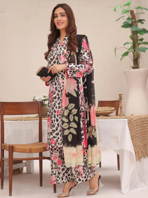 Baroque 90/88 Digital Printed Lawn Unstitched 3 Pcs Suit For Women-LV238