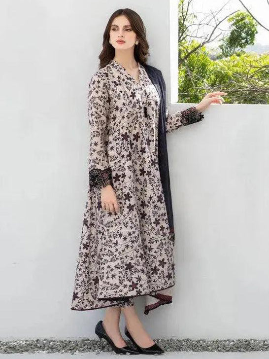 Baroque 90/88 Printed Lawn Unstitched 3 Pcs Suit For Women-BE2903/LV219