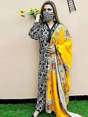 Baroque 90/88 Printed Lawn Unstitched 3 Pcs Suit For Women-LV220