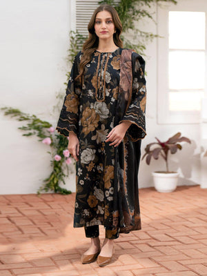 Baroque 90/88 Printed Lawn Unstitched 3 Pcs Suit For Women-LV221