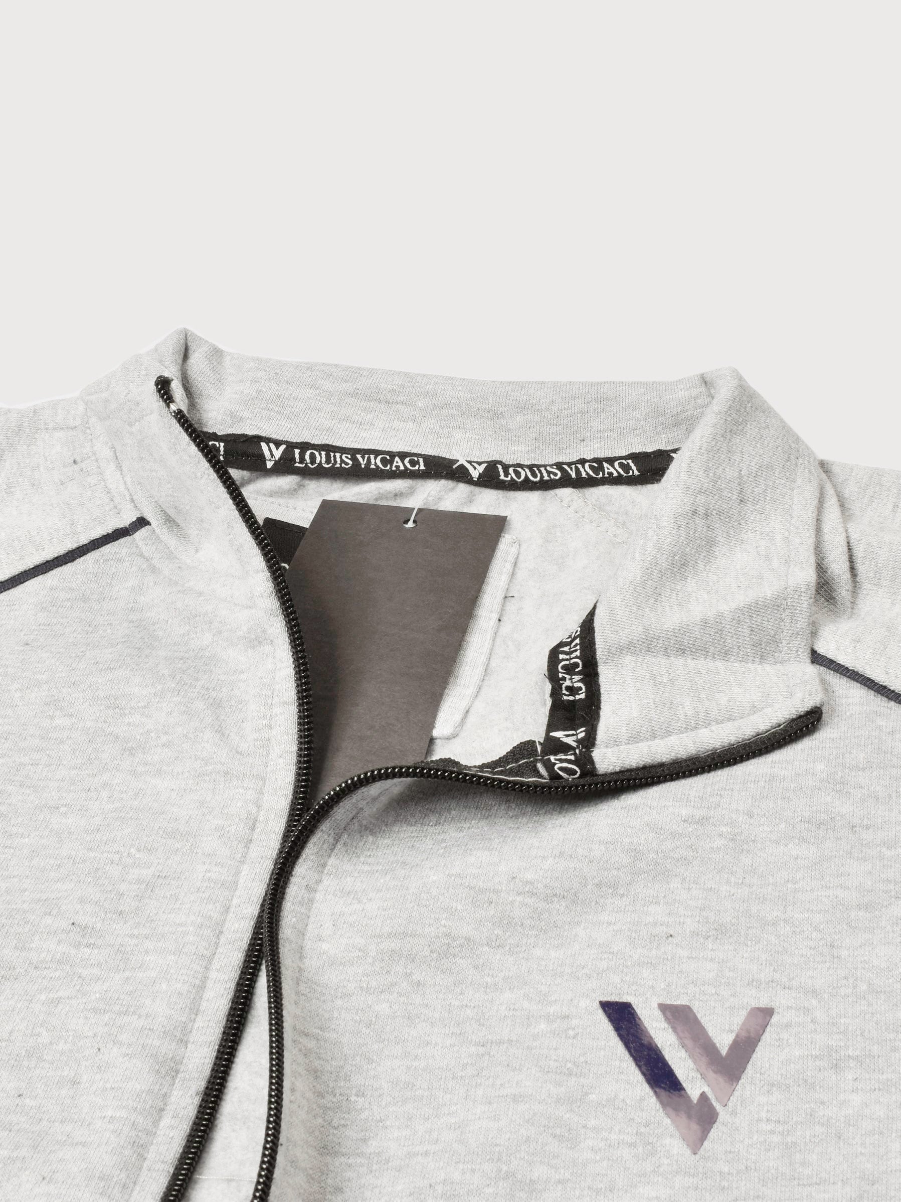 Louis Vicaci Fleece Zipper Tracksuit For Men Off-White Melange-RT2126