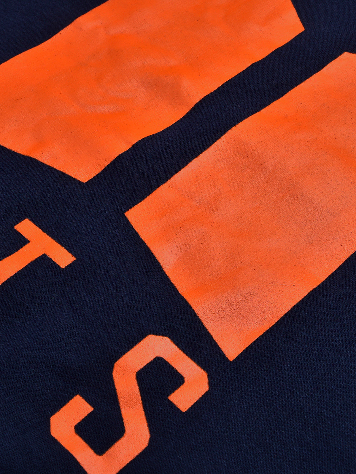 BTS Fleece Tracksuit For Kids-Dark Navy & Orange Panels-BR989