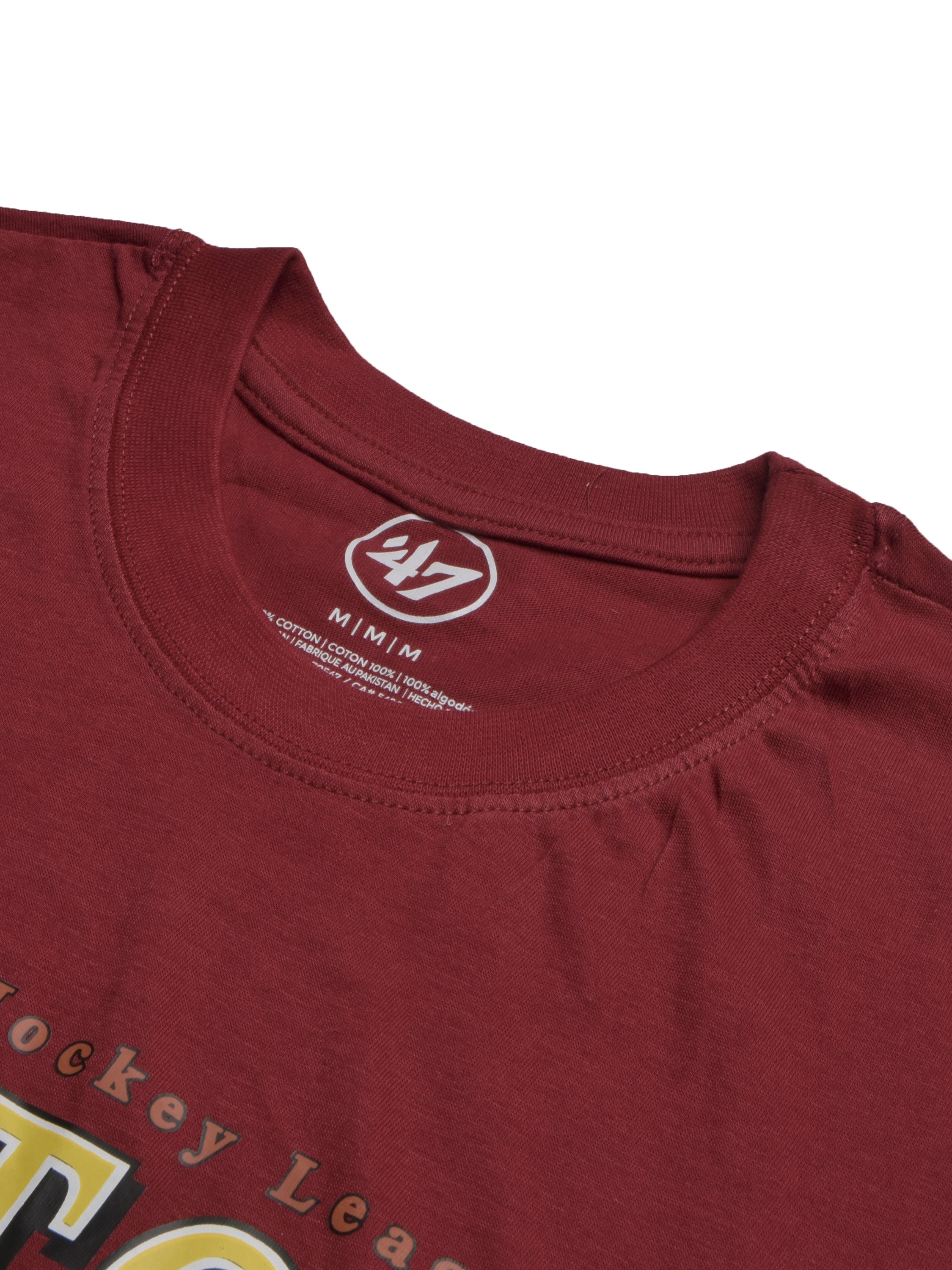 47 Single Jersey Crew Neck Tee Shirt For Men-Maroon with Print-SP1658/RT2397