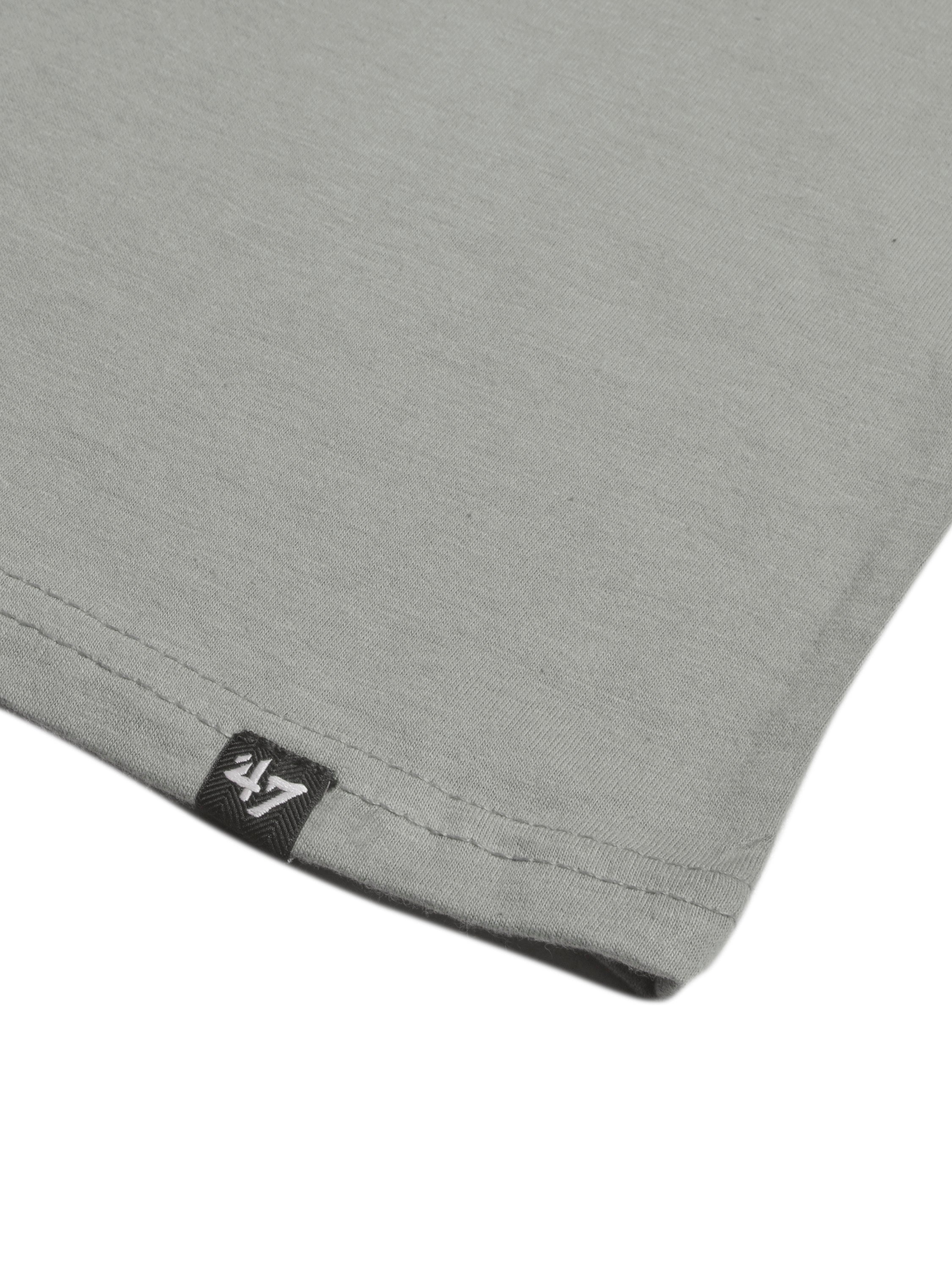 47 Single Jersey Crew Neck Tee Shirt For Men-Slate Grey with Print-SP1653/RT2393