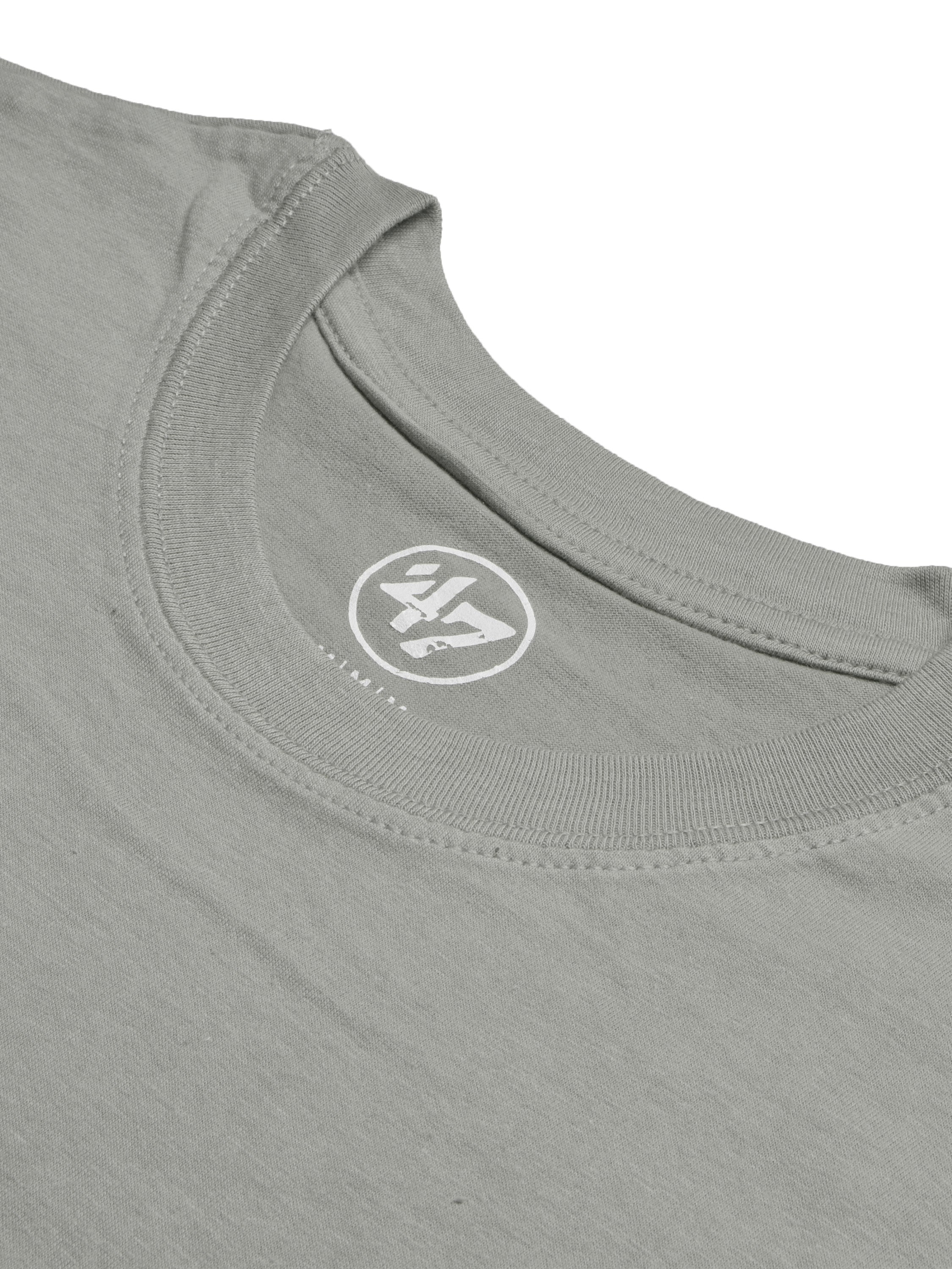 47 Single Jersey Crew Neck Tee Shirt For Men-Slate Grey with Print-SP1654/RT2394