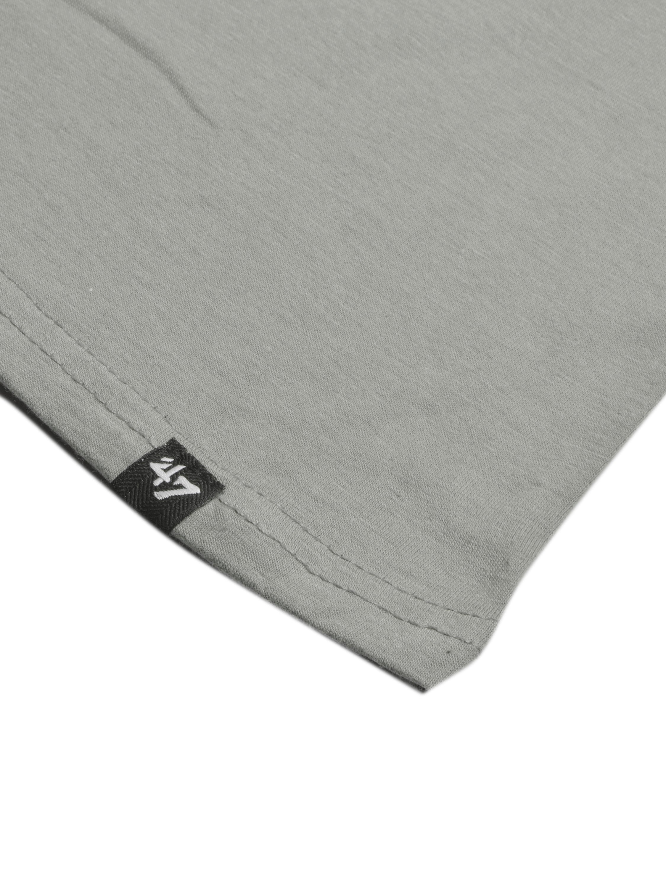 47 Single Jersey Crew Neck Tee Shirt For Men-Slate Grey with Print-SP1654/RT2394