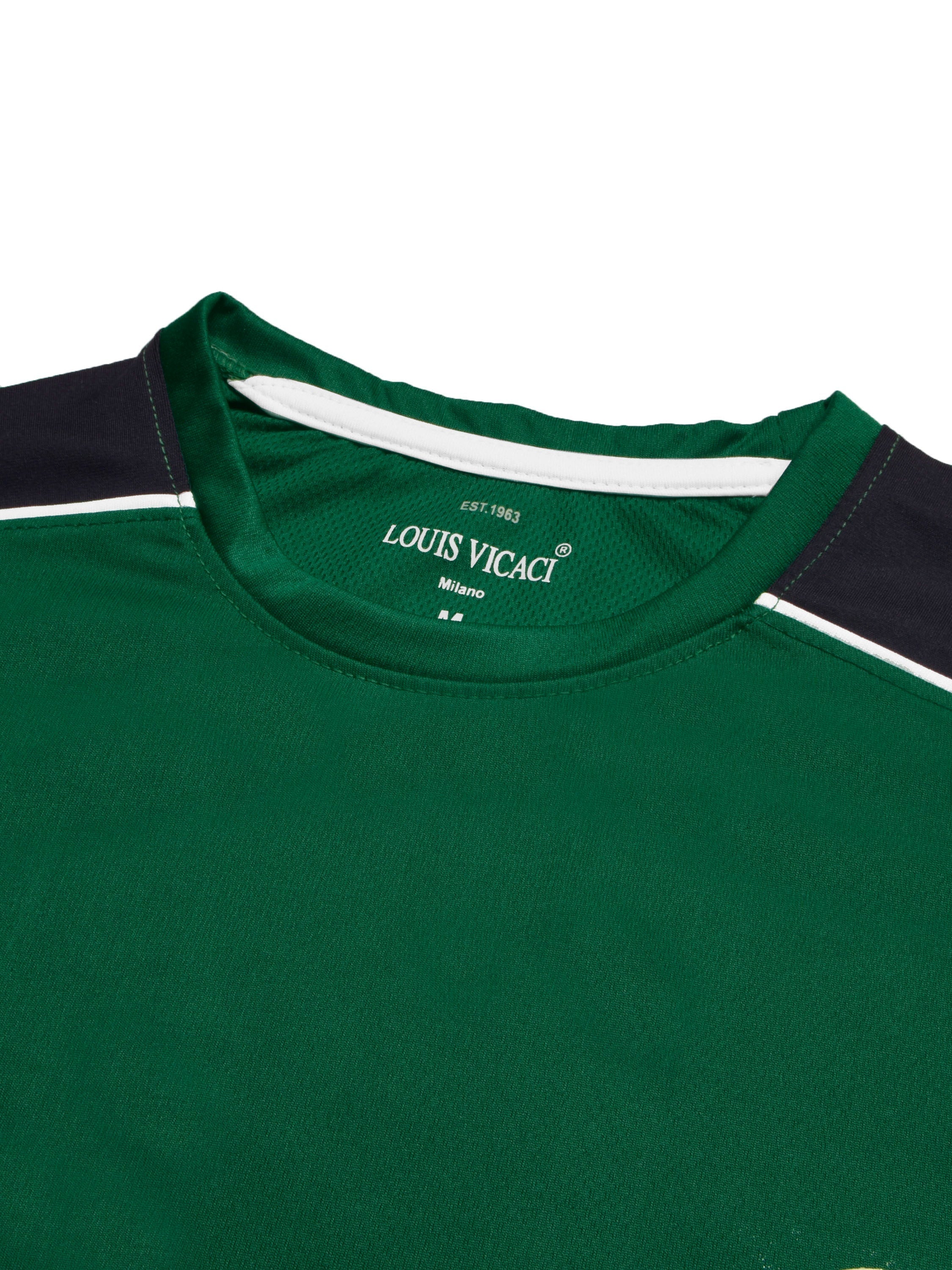 Louis Vicaci Summer Active Wear Tracksuit For Men-Green with Navy Panels-SP1787/RT2437