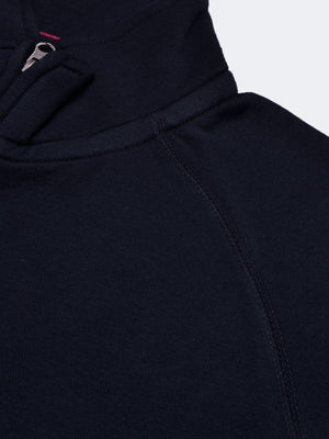 Louis Vicaci Fleece Stylish Zipper Mock Neck For Men-Dark Navy-BR819