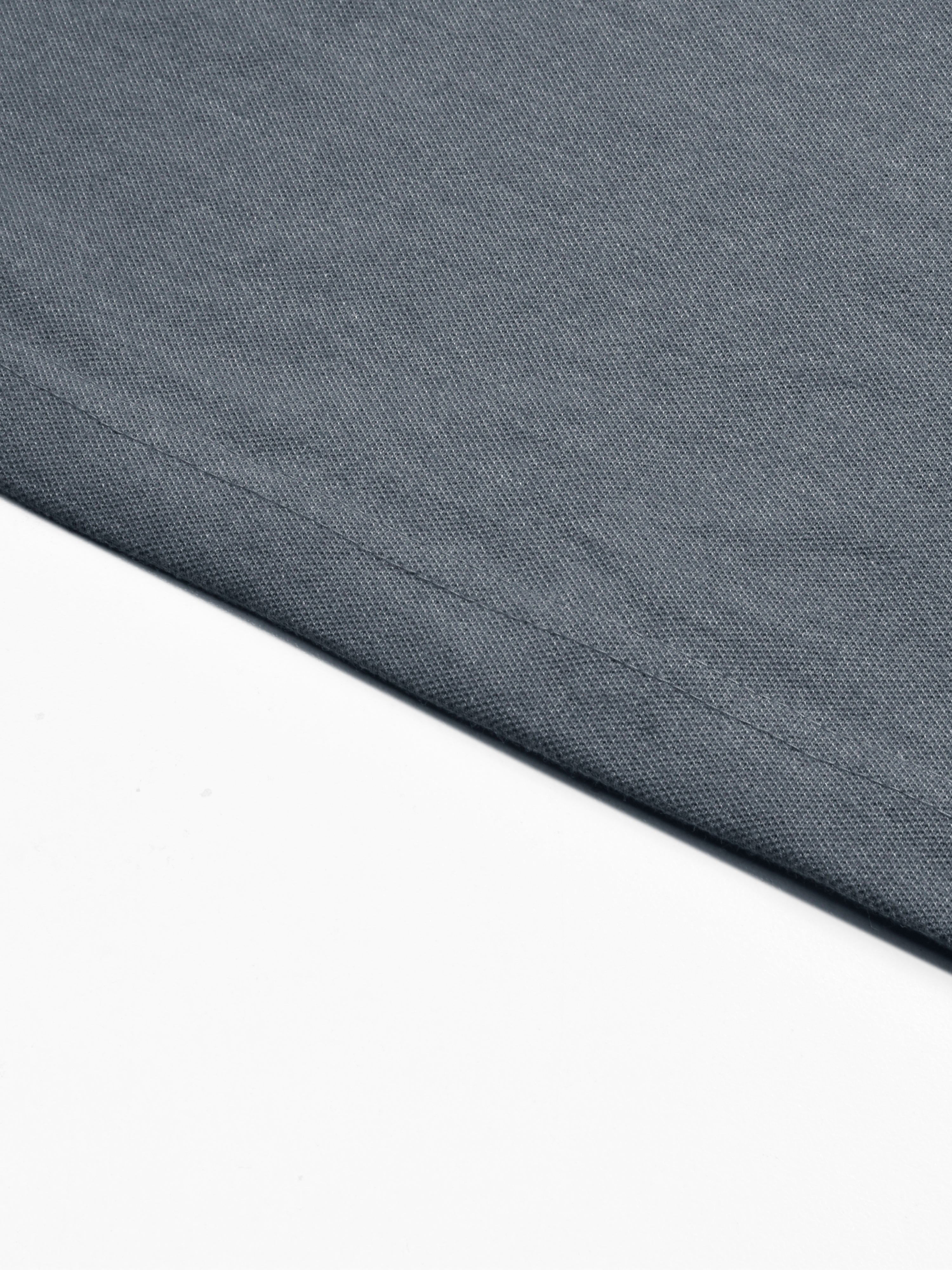 Summer Polo Shirt For Men-Slate Blue Melange with Yellow & Blue Stripe-RT2333